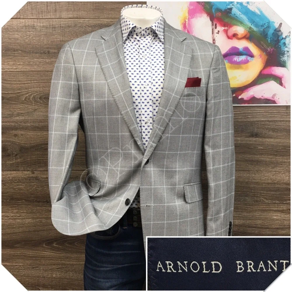 ARNOLD BRANT Mens Bamboo Blazer Sport Coat Casual Jacket Size 42L Classic Suit